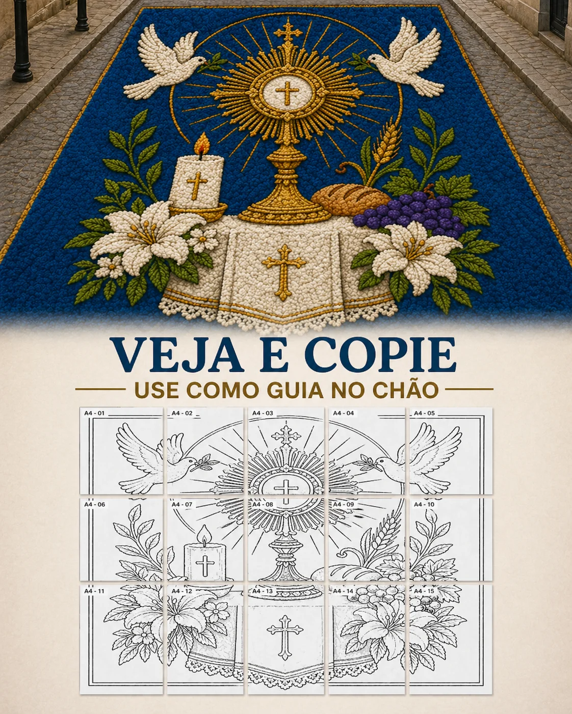 Desenho de tapete para Corpus Christi